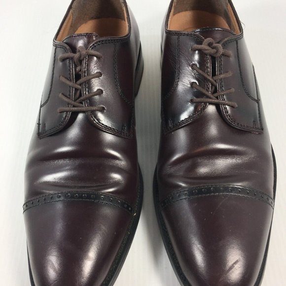 Joseph Abboud Mens Shoes Size 10.5 Cap Toe Oxfords Cordovan Burgundy 61-91109